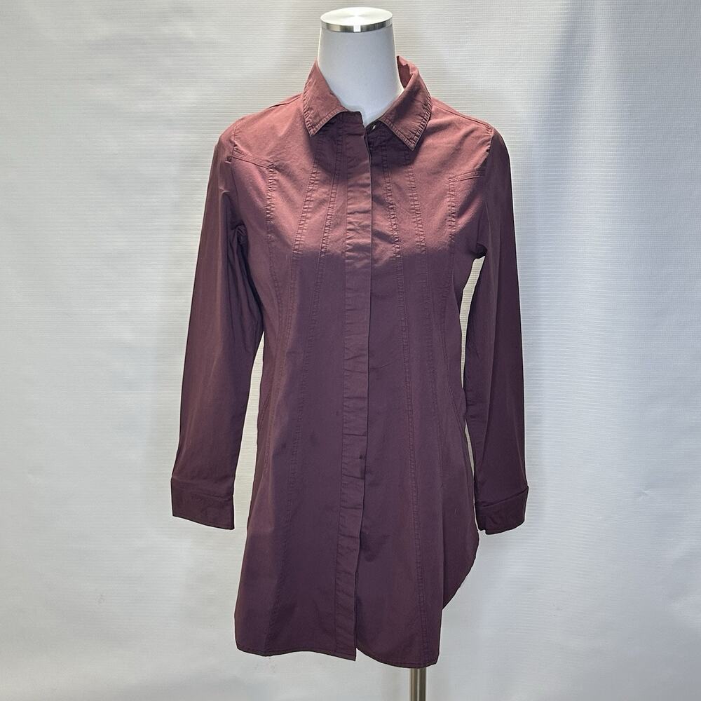 Soft Surroundings Seems Perfect Shirt Button Up Artsy Lagenlook Boho Size Small